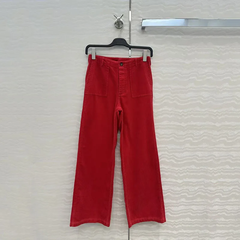 

Women's Corduroy Straight-Leg Pants Stylish Classic Trousers High-Quality Versatile Wide-Leg Pants Fall/Winter Season New Arriva
