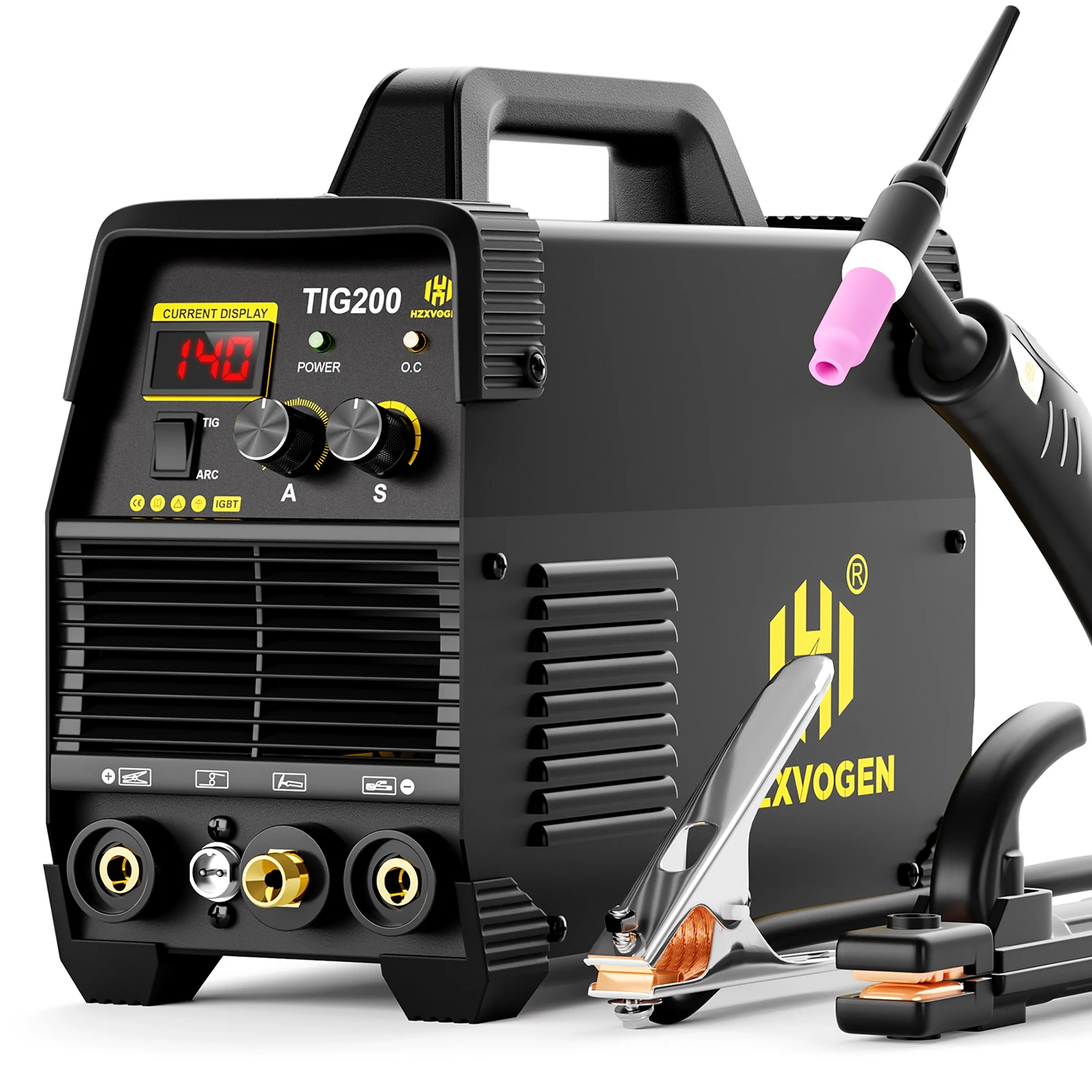 HZXVOGEN TIG200 Dual Voltage 10/220V Portable Home Welder 2-in-1 MMA/HF TIG with Hot Start Arc Force IGBT Inverter for Welding