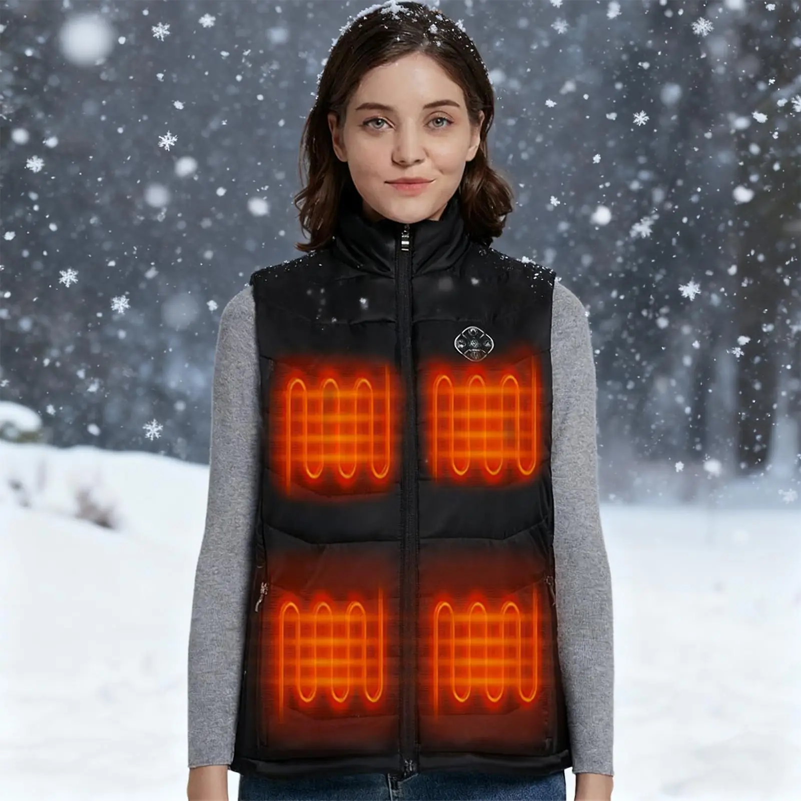 Heated Vest Smart Temperature Control Thermal Suit Jacket Electric Heated Vest Cold Weather Skiing Winter Hunting Golf