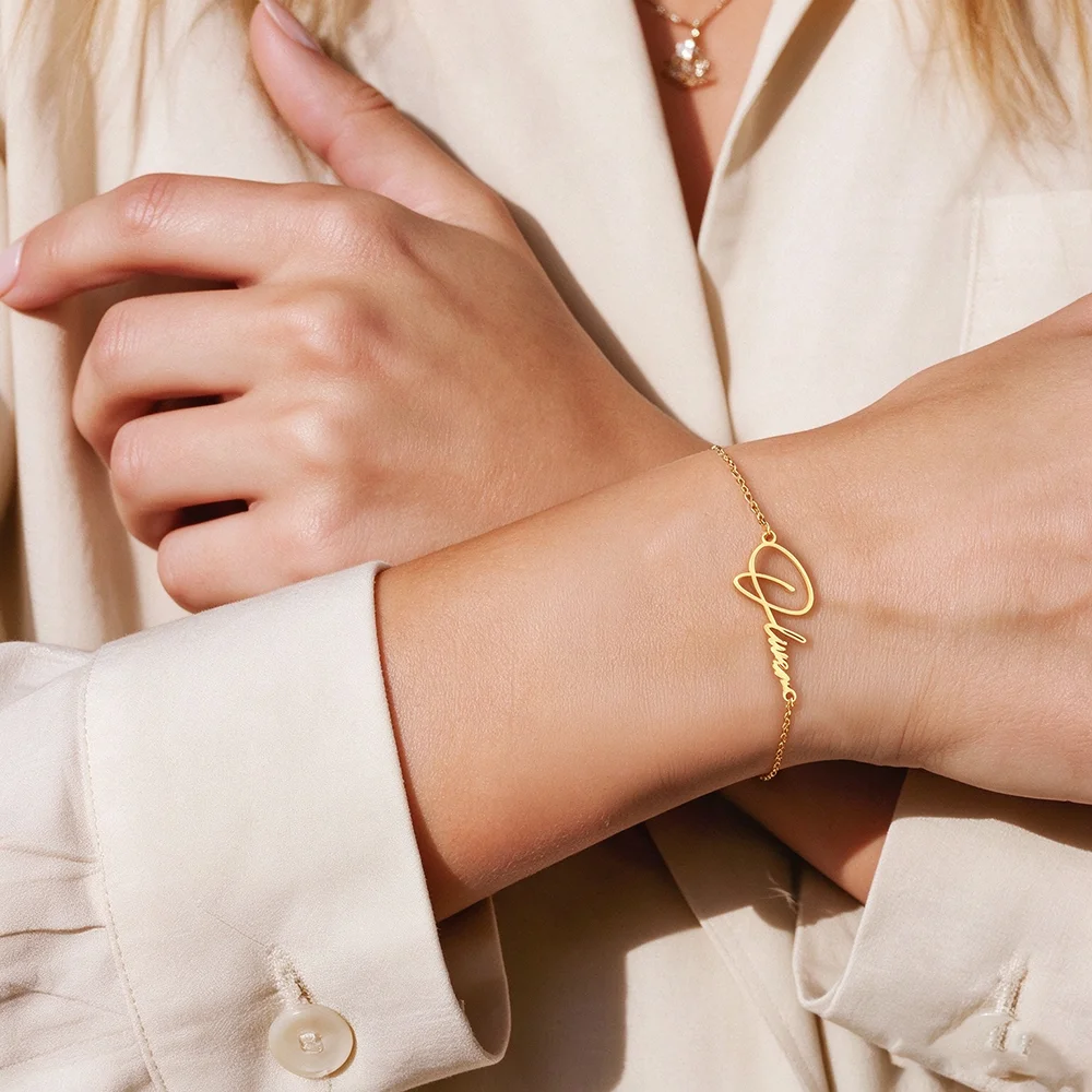 Personalized 18k Gold Plated Name Bracelet for Women Multiple Name Bracelet Christmas Gift Jewelry Bridesmaid Gift Birthday Gift