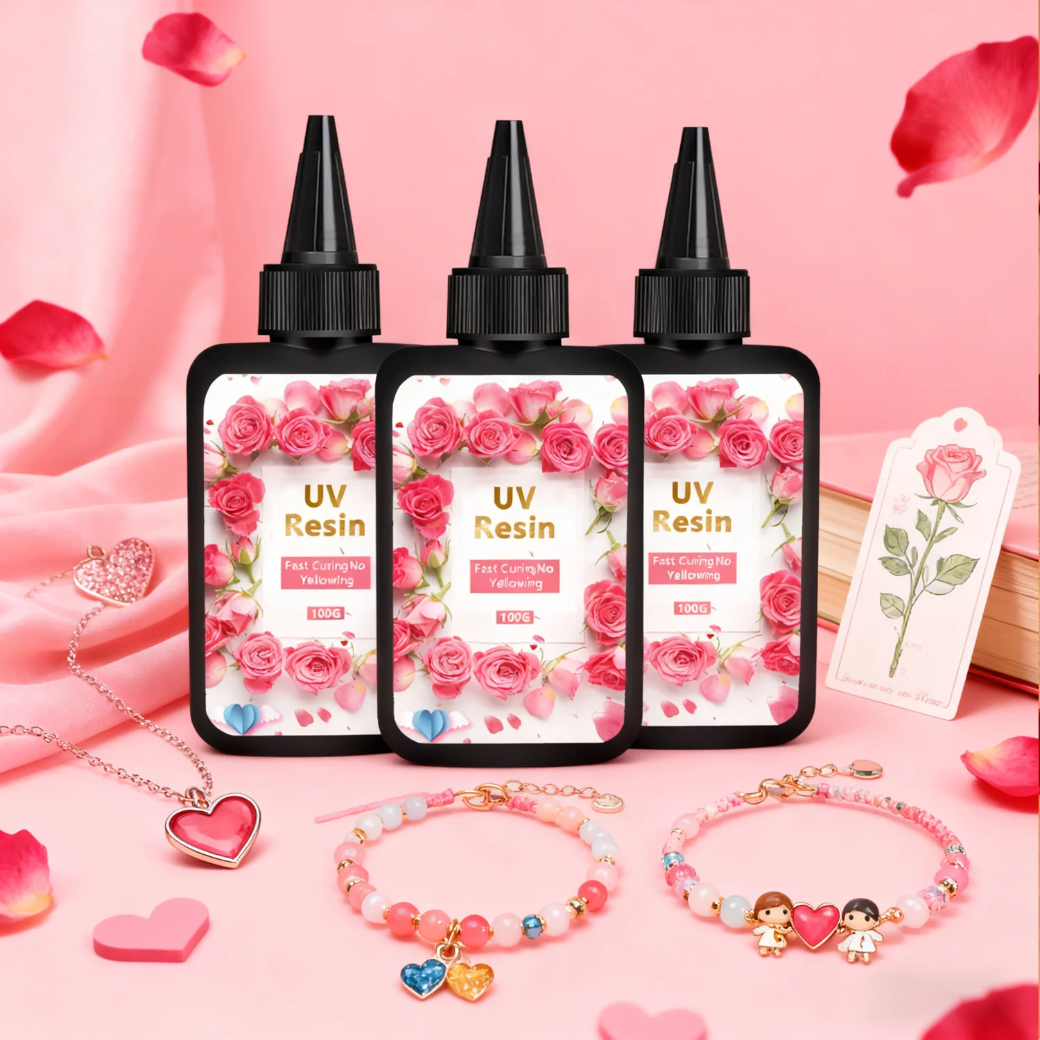 

Valentine's Day limited edition rose UV glue, quickly cure and use your memories to create a unique Valentine's Day gift for you