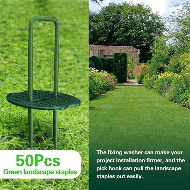 HLZS-Pipe Mulch Nails Landscape Staples U-Shaped Weed Control Ground Stakes Fixed Pegs Weed Barrier Cloth Ground Nail