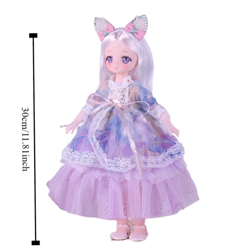 Muñeca Bjd móvil múltiple de 30cm, juguete con ojos atractivos, muñeca de princesa de encaje articulada con bola, muñeca articulada extraíble, muñecas BJD