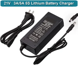 21V 3A 5A Mini testere şarj 5S1P lityum-iyon pil şarj cihazı evrensel güç aracı DC 5.5mm ev için elektronik cihazlar