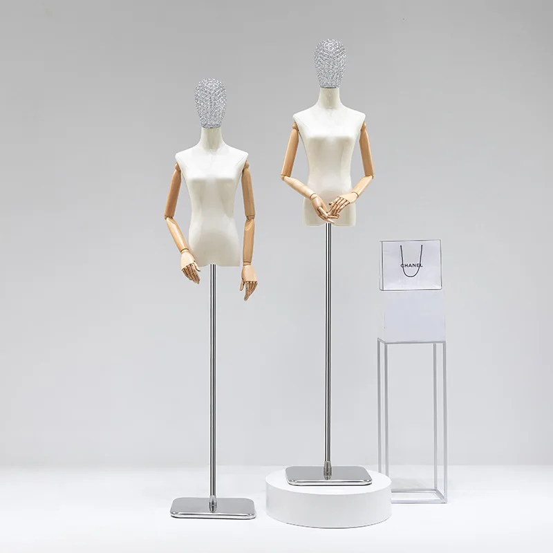 Fashion hollow head model props women's half body dummy clothing store women's clothing platform window model display stand