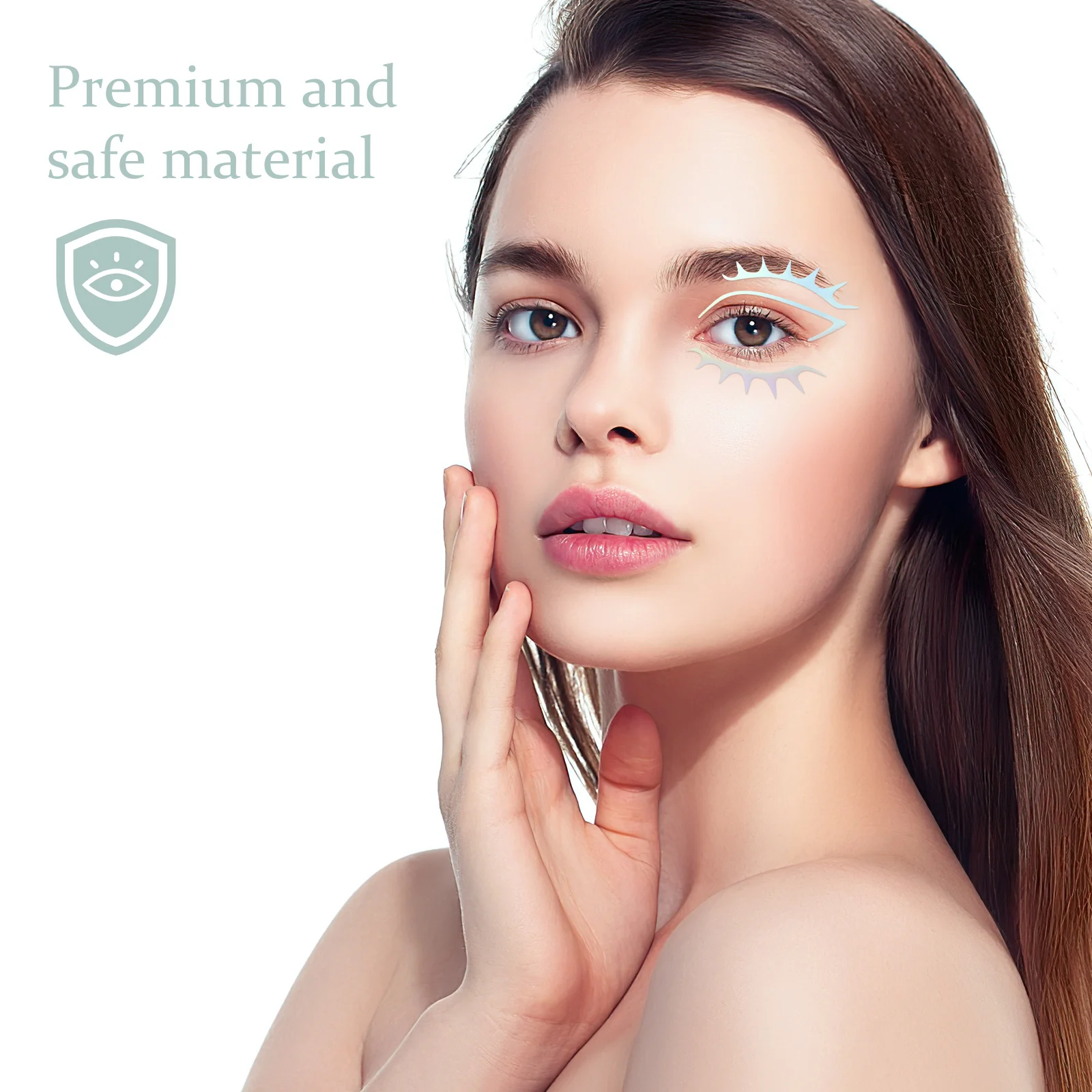 Autocollants de maquillage pour les yeux, 6 pièces, Premium, sûrs, tatouages temporaires pour le visage, autocollants pour sourcils, Eyeliner, pour femmes, Halloween, carnaval, Cosplay