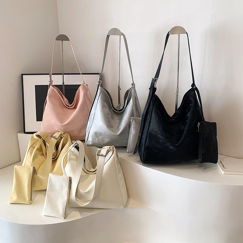 Casual Large Capacity Shoulder Bag for Women Fashion Crossbody Bags Ladies Vintage Underarm Bag Square Totes Daily Shopping Bags