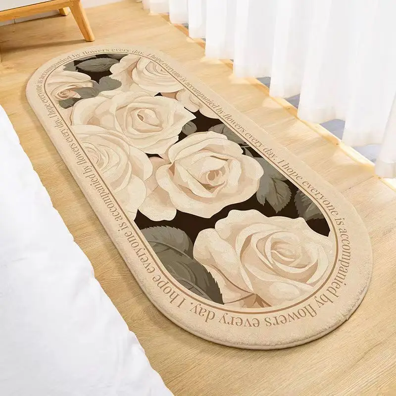 Flower Series Bedside Carpets Simple Bath Mats Soft Entrance Doormat Non-Slip Floor Rugs Home Toilet Bathroom Absorbent Foot Pad