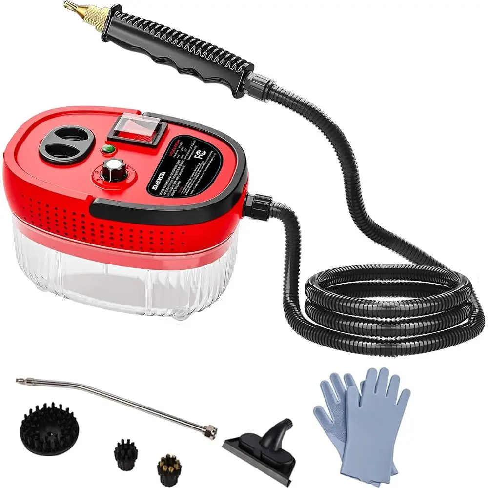 Ручной пароочиститель, портативная паровая машина высокого давления с 3 щетками и скребком для стекла, домашняя кухня, автомобиль, диван, пятна