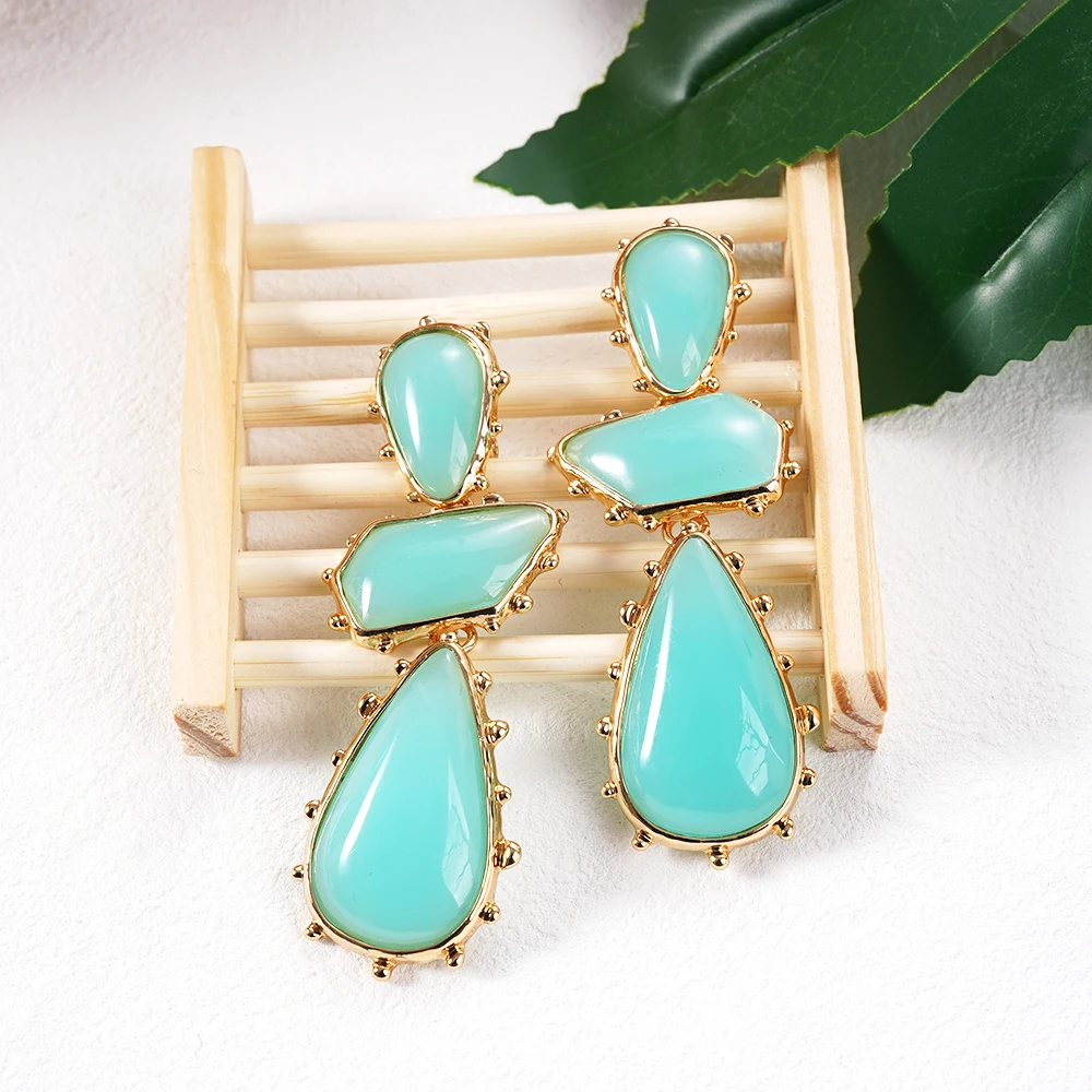 

Blue Waterdrop Dangle Earrings for Women Simple Love Heart Shaped Jewelry Personalized Dangling Gift for Valentine's Day