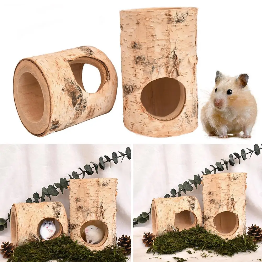 

NEW Hamster Natural Wooden Tunnels Tubes Bite-resistant Hideout Tunnel Molar Toy For Indoor Cats Dogs Drop Shipping M0W7