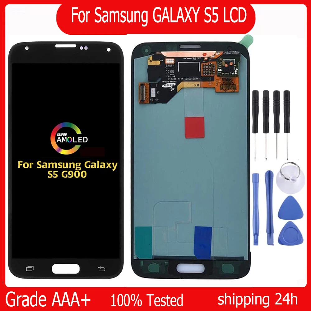 Super AMOLED LCD Screen For Samsung GALAXY S5 LCD G900 G900F LCD Display Touch Screen Digitizer Assembly Replacement per