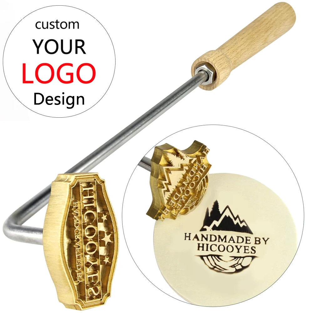 Leder Holz LOGO Angepasst Messing Eisen Heizung Stempeln Embosser Stempel Benutzerdefinierte Kuchen Hamburger Hochzeit Party Private LOGO DIY