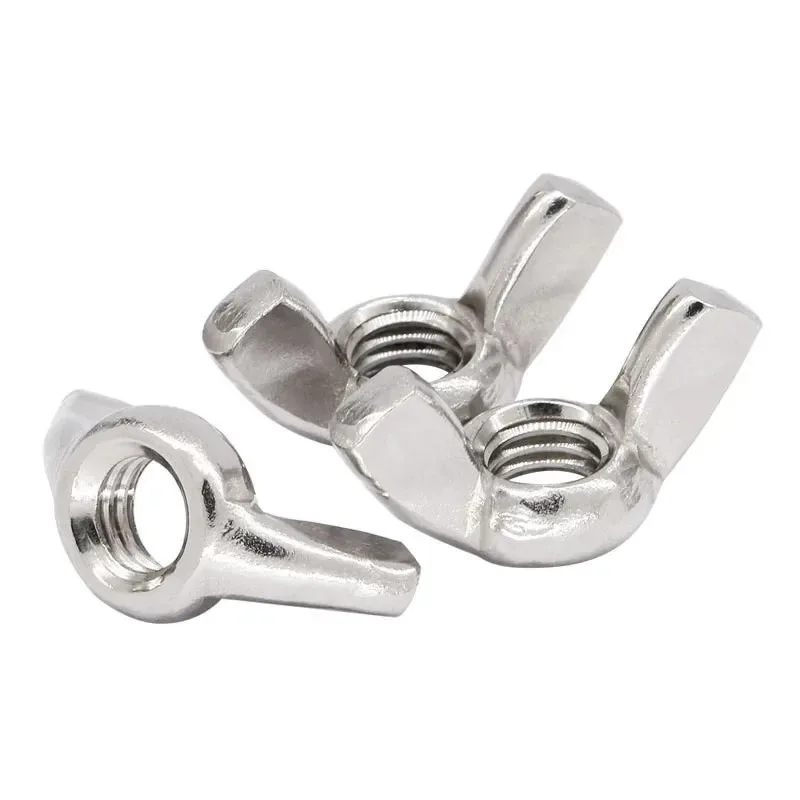 20/30/50/100 pcs M3 M4 M5 M6 M8 M10 M12 Wing Nuts 304 Stainless Steel Galvanized Wing Nuts Galvanized Hand-Tightened Nuts 4