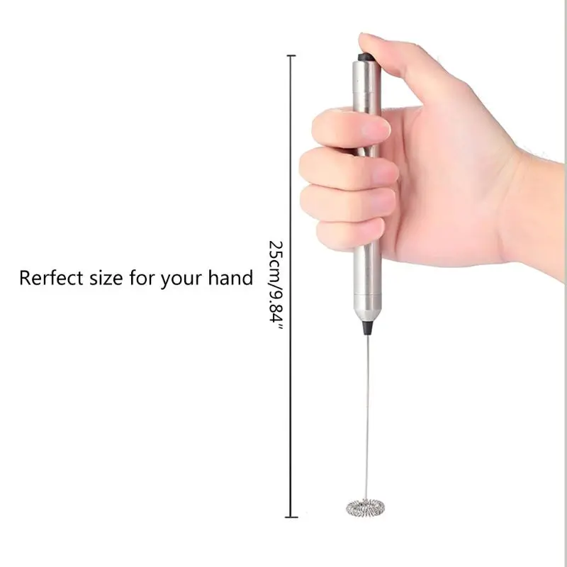 الفولاذ المقاوم للصدأ الحليب Frother الكهربائية المحمولة خلاط خلاط الحليب رغوة صانع U1JE