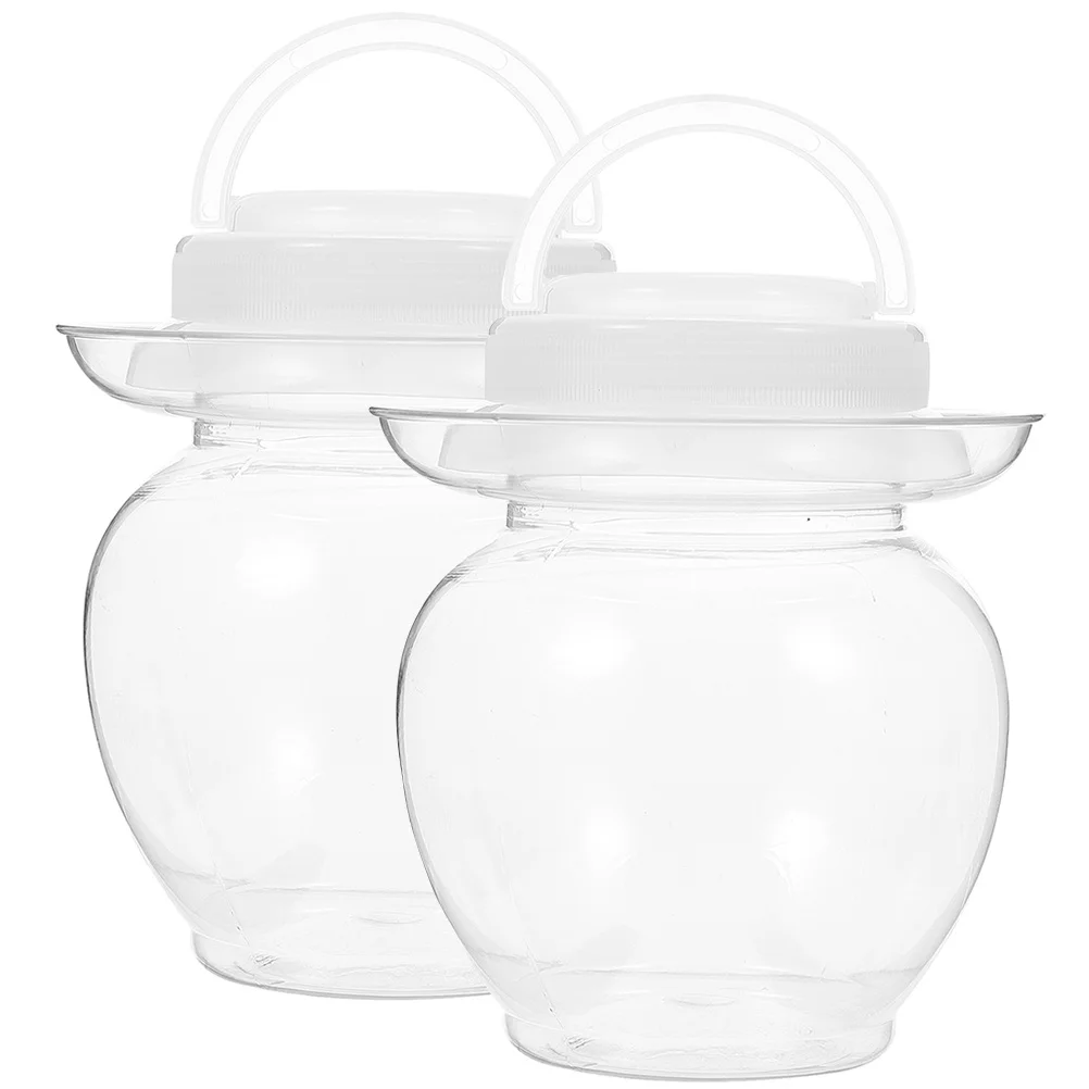 

2Pcs Smooth Surface Pickle Holders Transparent Multi-Function Jars for Daily Use in Kitchen and Home Accessories