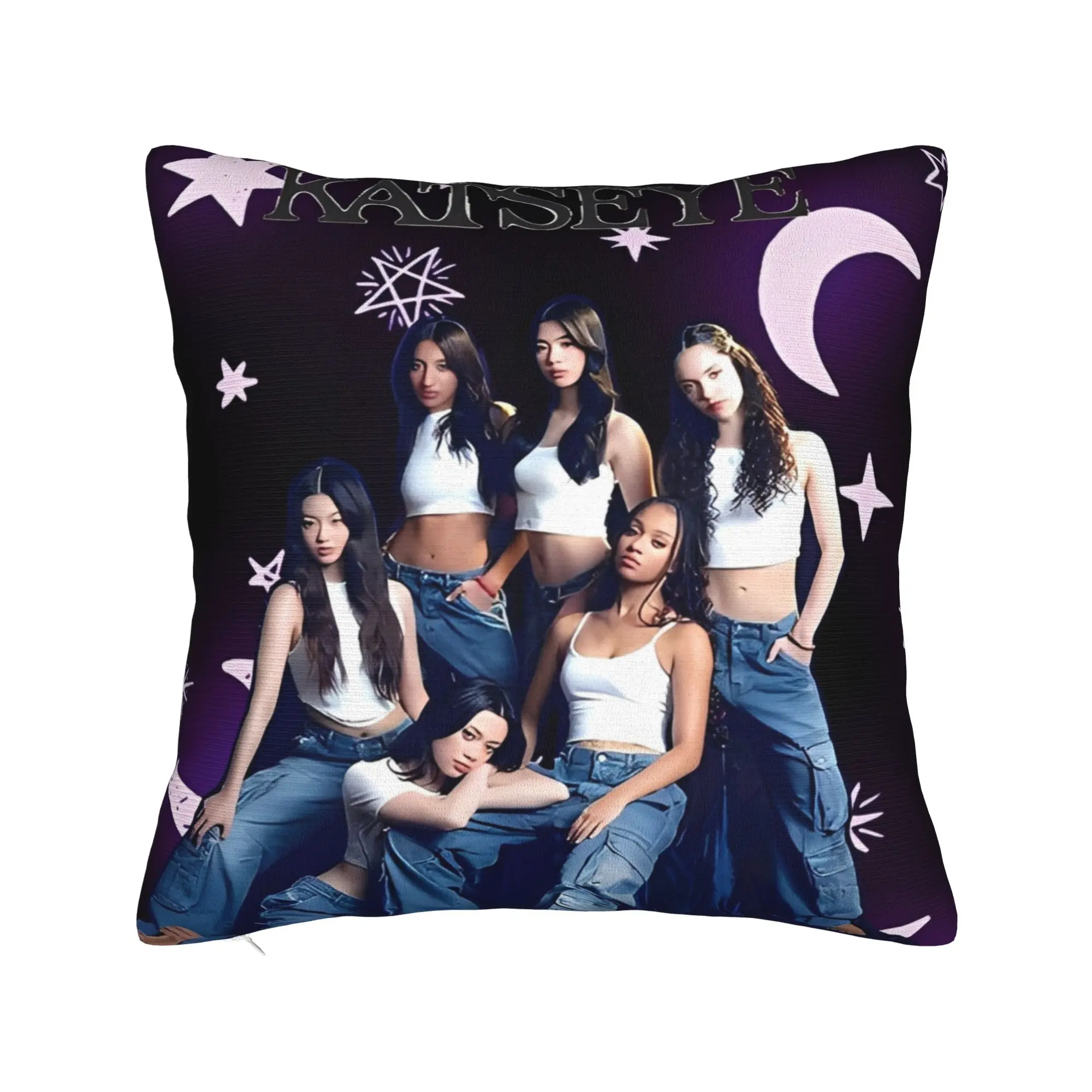 

Decorative Pillowcases Katseye Product Home Throw Pillow Case Cover Zippered Multi Size