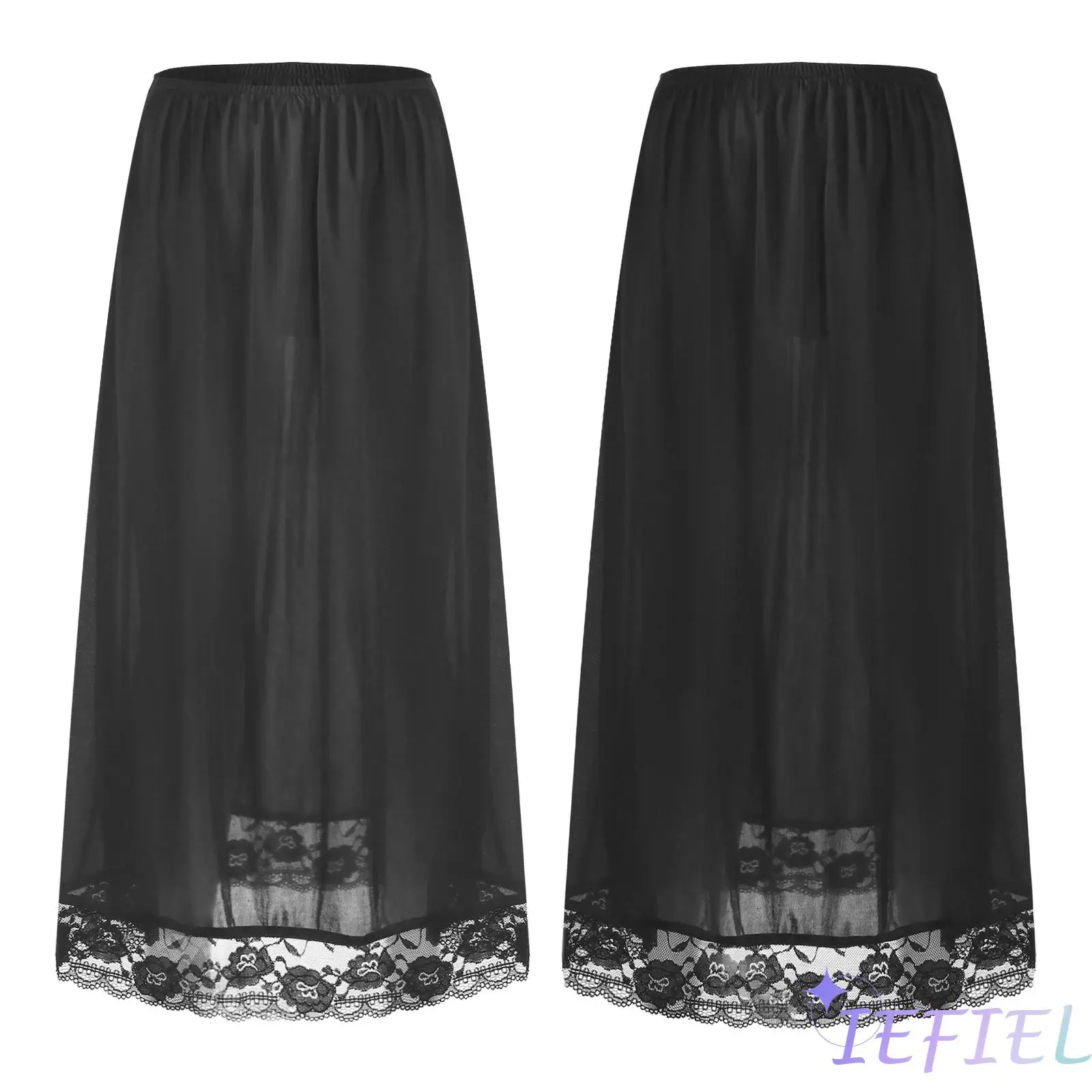 Women Girl Summer Underwear Accessories Long Lining Skirt Half Length Slips Underskirt Bottoms Petticoat Under Dress