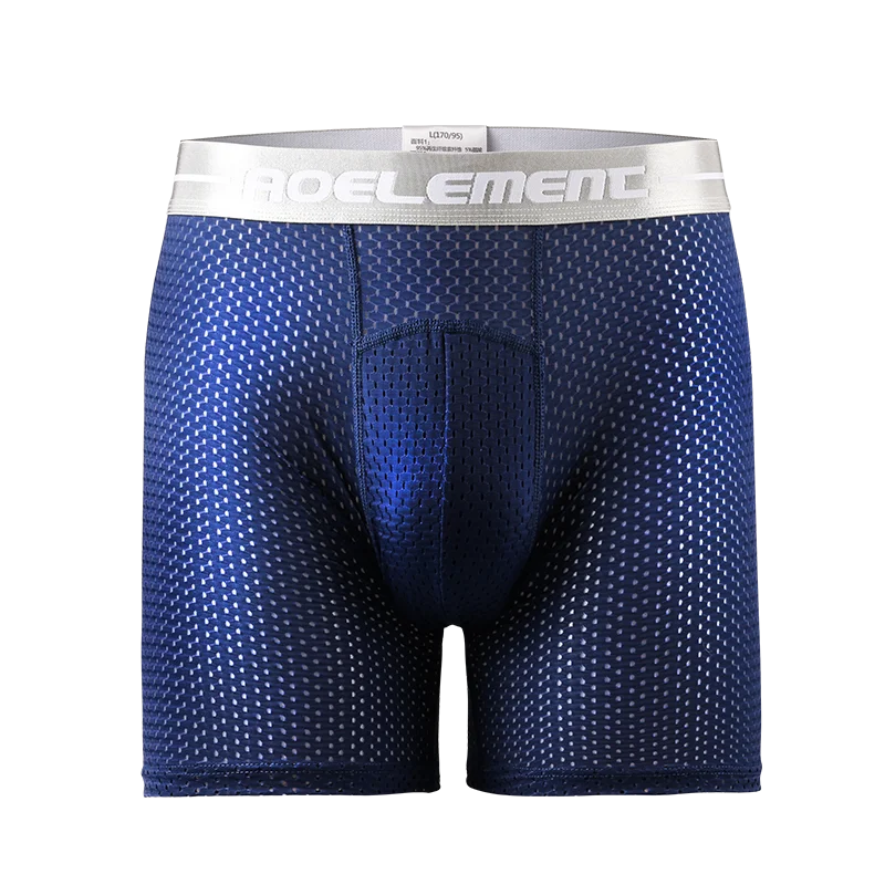 Ropa interior de hombre 3 piezas: pantalones extendidos, antirozaduras, pierna plana, seda helada, perforados, transpirables, de secado rápido, para correr, de pierna larga