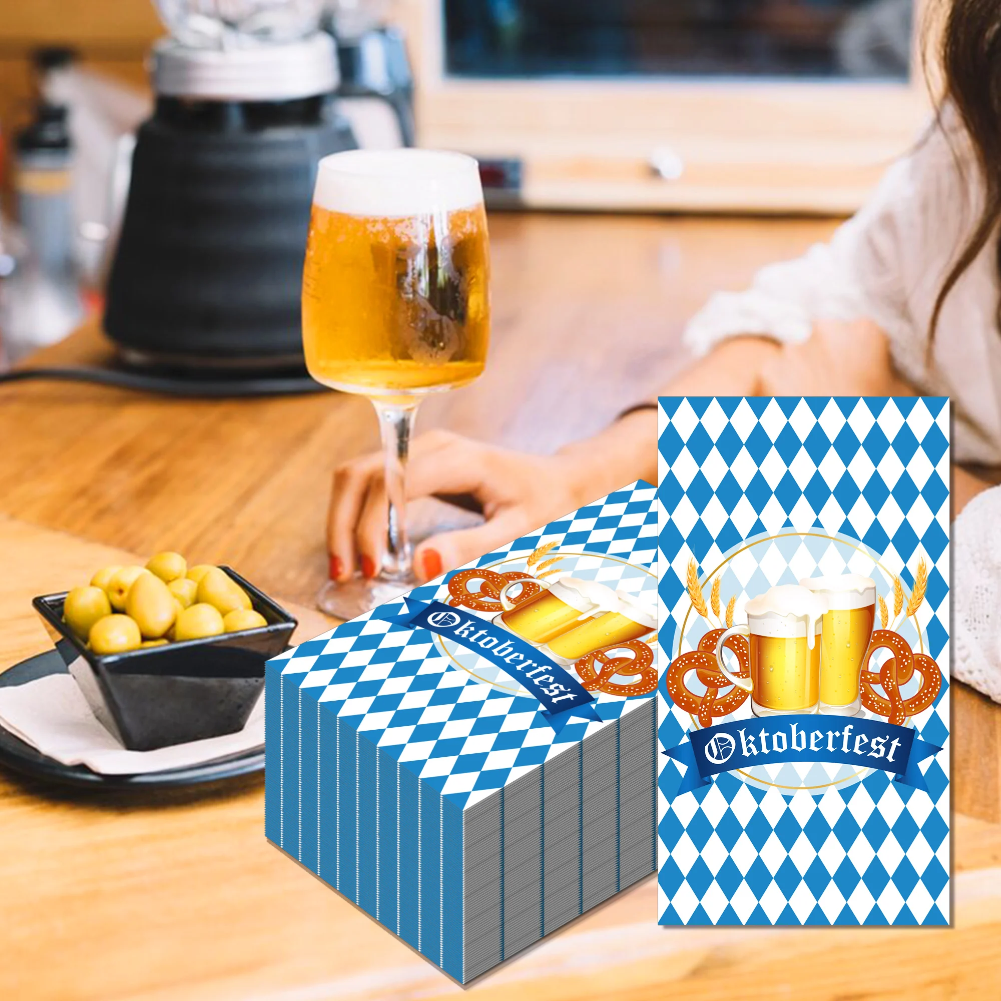 20 Stück Oktoberfest-Gastservietten, Einweg-Seidenpapier, Abendessen, Serviette, Badezimmer, Handtücher für deutsche Bier, Festival, Party – Detail 9