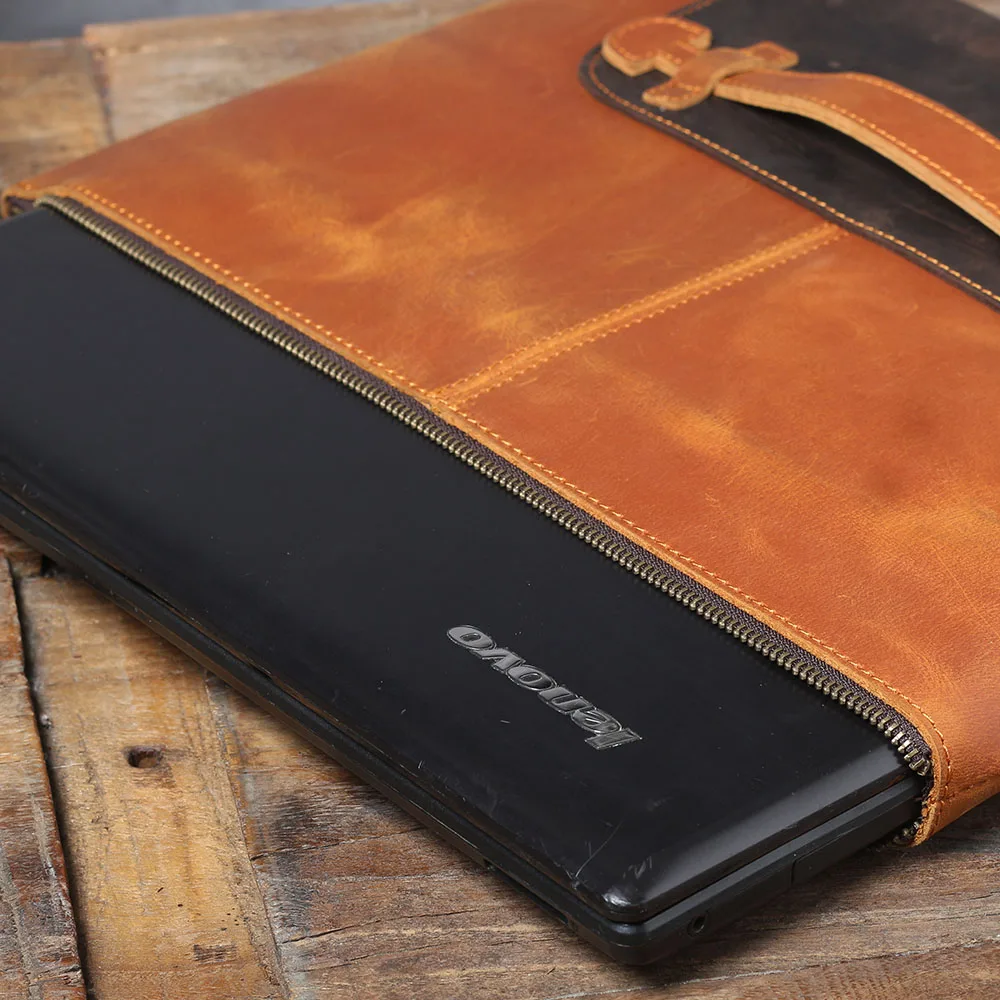 S.WORKER Clutch-Tasche aus echtem Vollnarben-Rindsleder, Herren-Handtasche, Vintage-Tasche, lässige Handtasche mit großem Fassungsvermögen für Herren – Detail 16