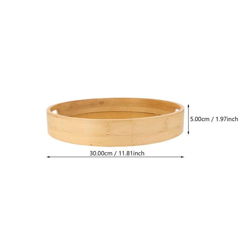 1pc Tray Wood Platter Breakfast Serving Table Coffee Handles Bamboo Jewelry Trays Wooden Food Bread Baking Lunch Rectangular