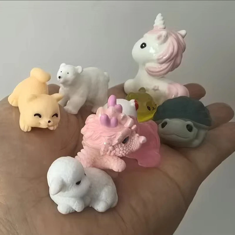 40 ชิ้นสีทึบ Mini เรซิ่นกล่องตาบอดรุ่น Home Creative Desktop รูปปั้นสัตว์น่ารักปาร์ตี้วันหยุดของขวัญสีแบบสุ่มส่ง