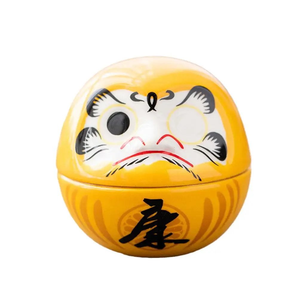 Artesanías de Daruma de cerámica japonesa, dibujos animados, decoración del hogar, sala de la suerte, regalos de vida, accesorios de decoración de paisaje, Orna D8b2