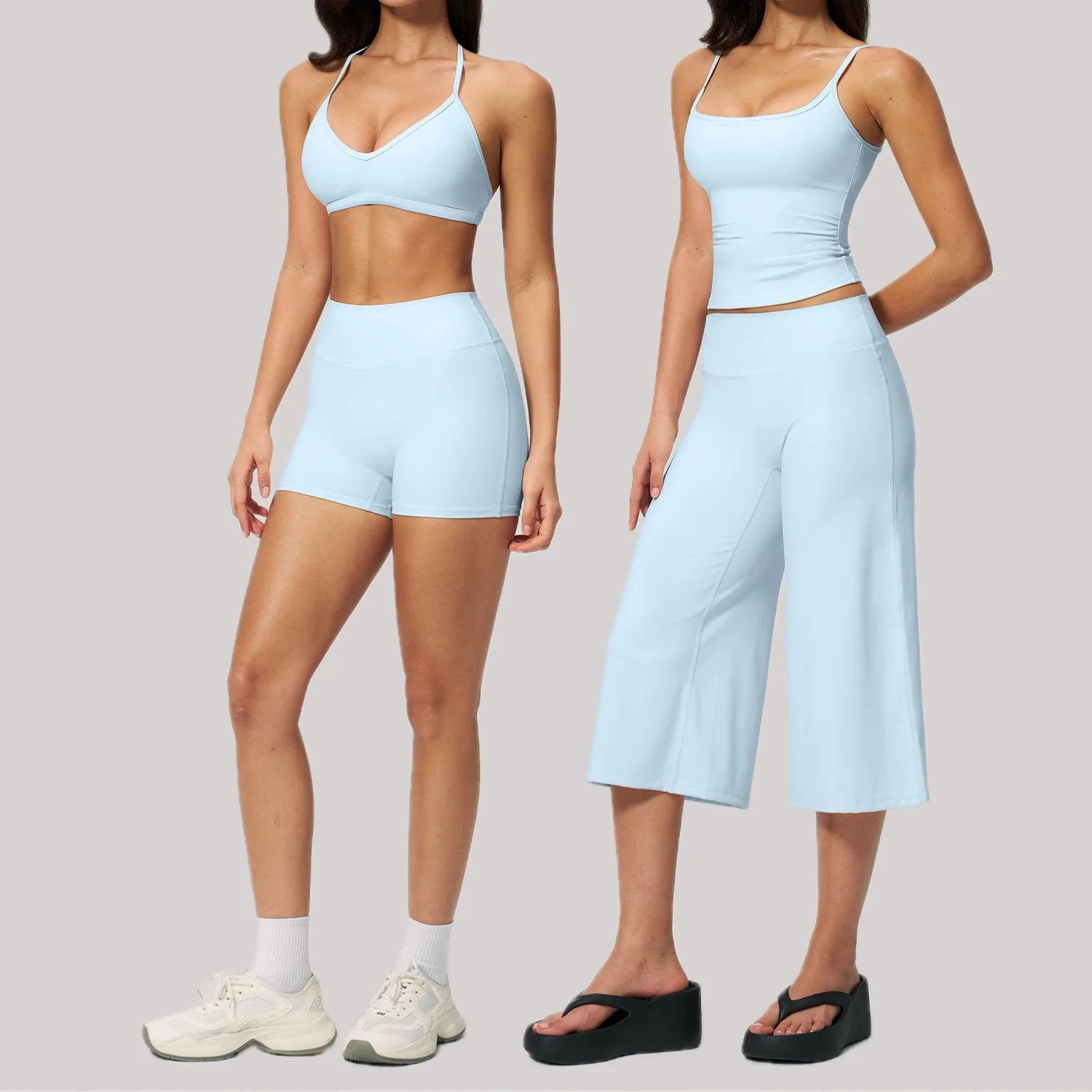 Summer Yoga Set 2 Pieces Women's Tracksuit Workout Clothes Sexy Sports Sets High Waist Shorts Fitness Suit Female Gym Sportswear