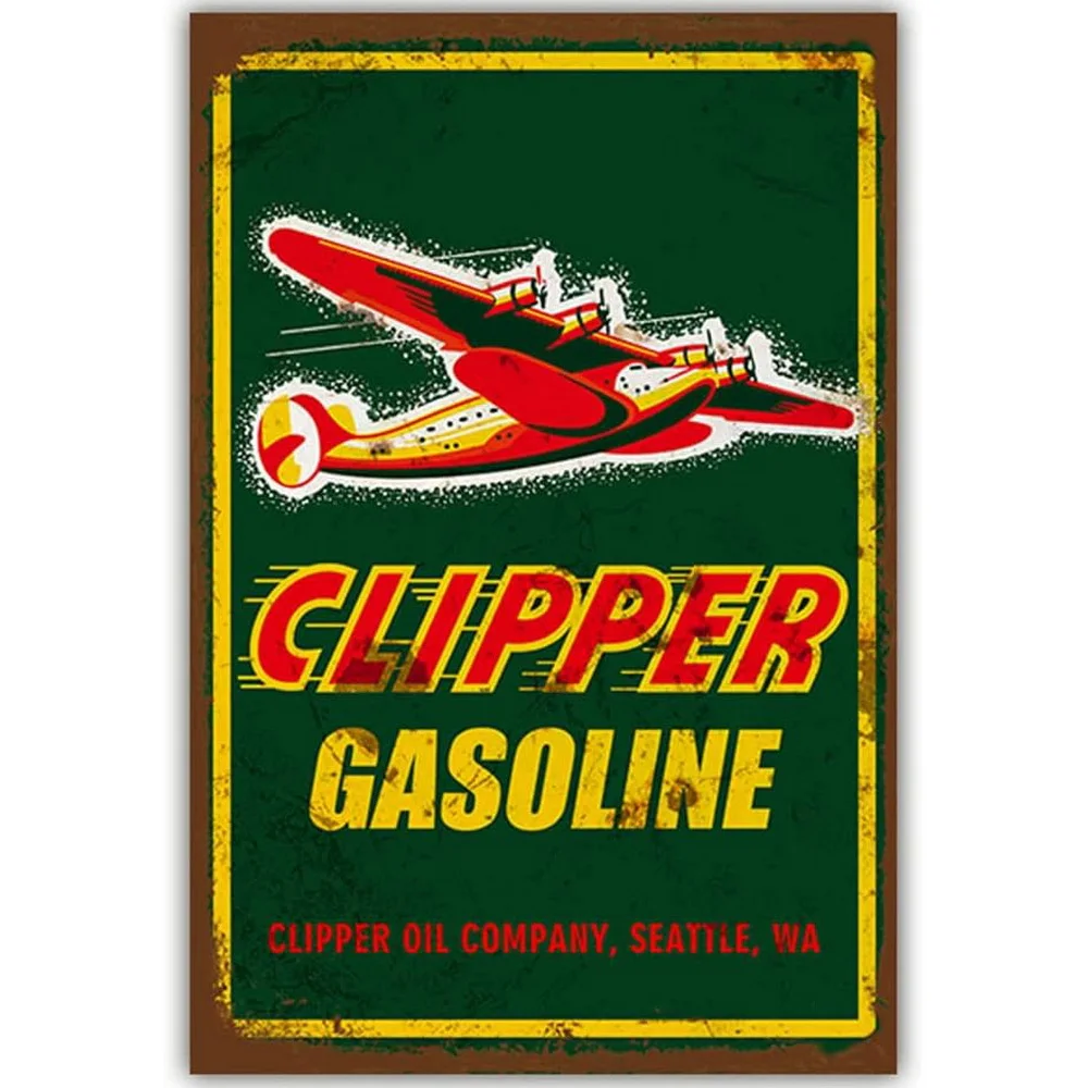 Metal Tin Signs Gas Motor Oil Wall Decoration Plaque Vintage Art Poster Iron Painting for Man Cave Home Cafe Garden Club Bar