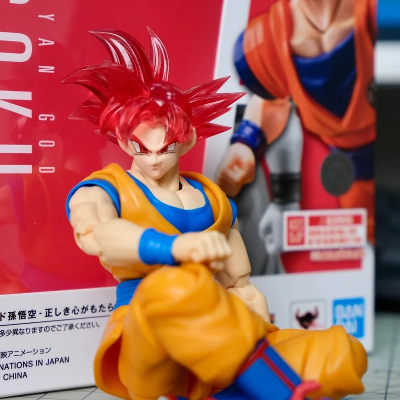 متوفر في المخزون نونو لعبة دراغون بول Z Shf سوبر سايان أنيمي نموذج لجسم الأحمر الله سون جوكو رئيس الملحقات عمل نموذج نحت الرأس اللعب #4