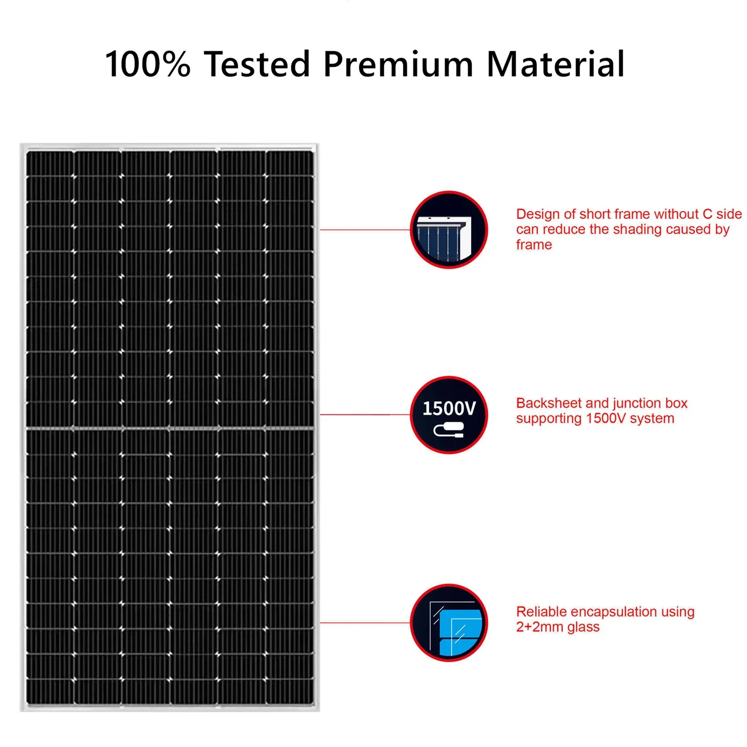 555 واط لوحة طاقة شمسية ثنائية الوجه 20 قطعة عالية الكفاءة أحادية البلورية IP68 لوحة طاقة شمسية وحدة PV شاحن الطاقة لتطبيق خارج الشبكة