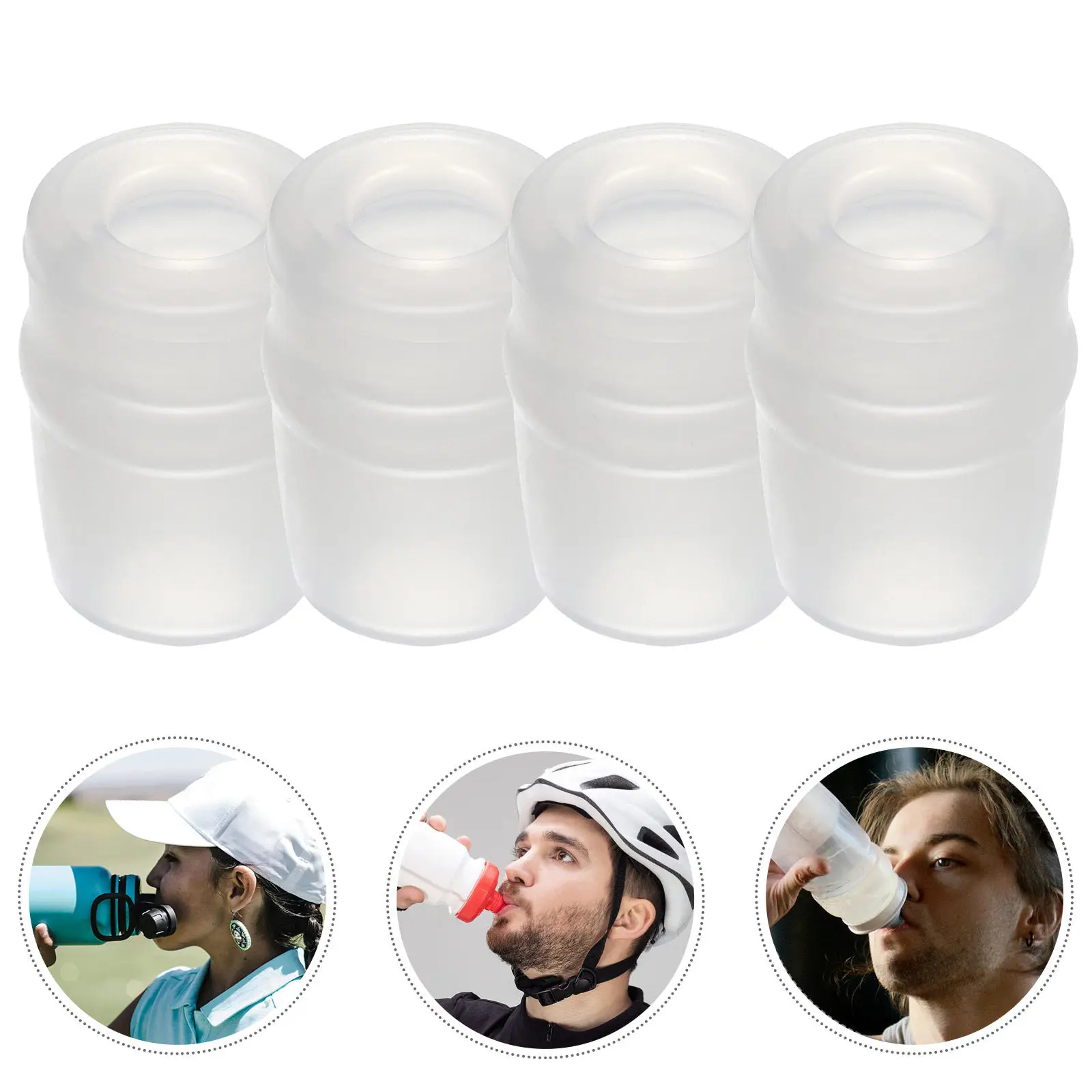 

4pcs Sports Kettle Bite Mouth Water Bottle Bite Valve Replacement Silicone Water Bottles Nozzle Mouthpiece For Hydration Pack