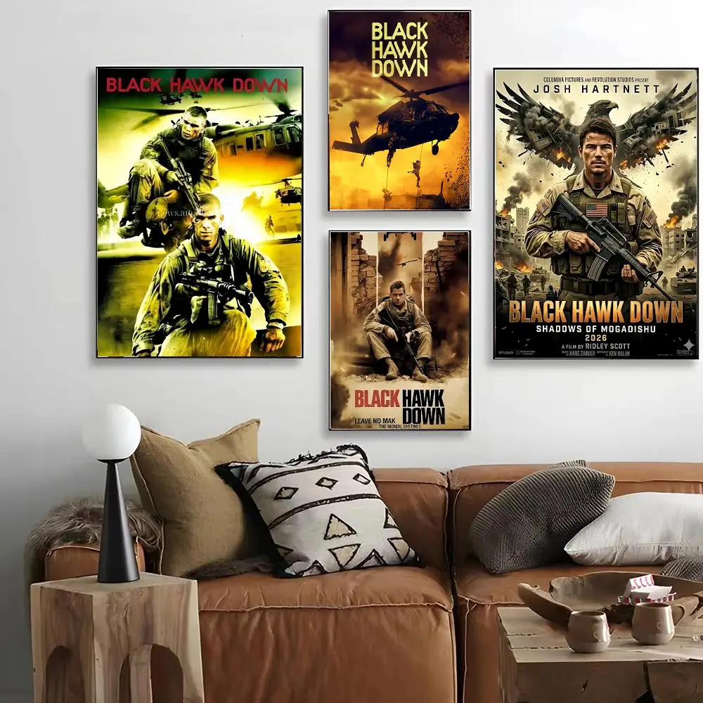 Movie War B-Black Hawk D-Down Poster HD Art Decorative Wall Art Waterproof Home Décor Gift