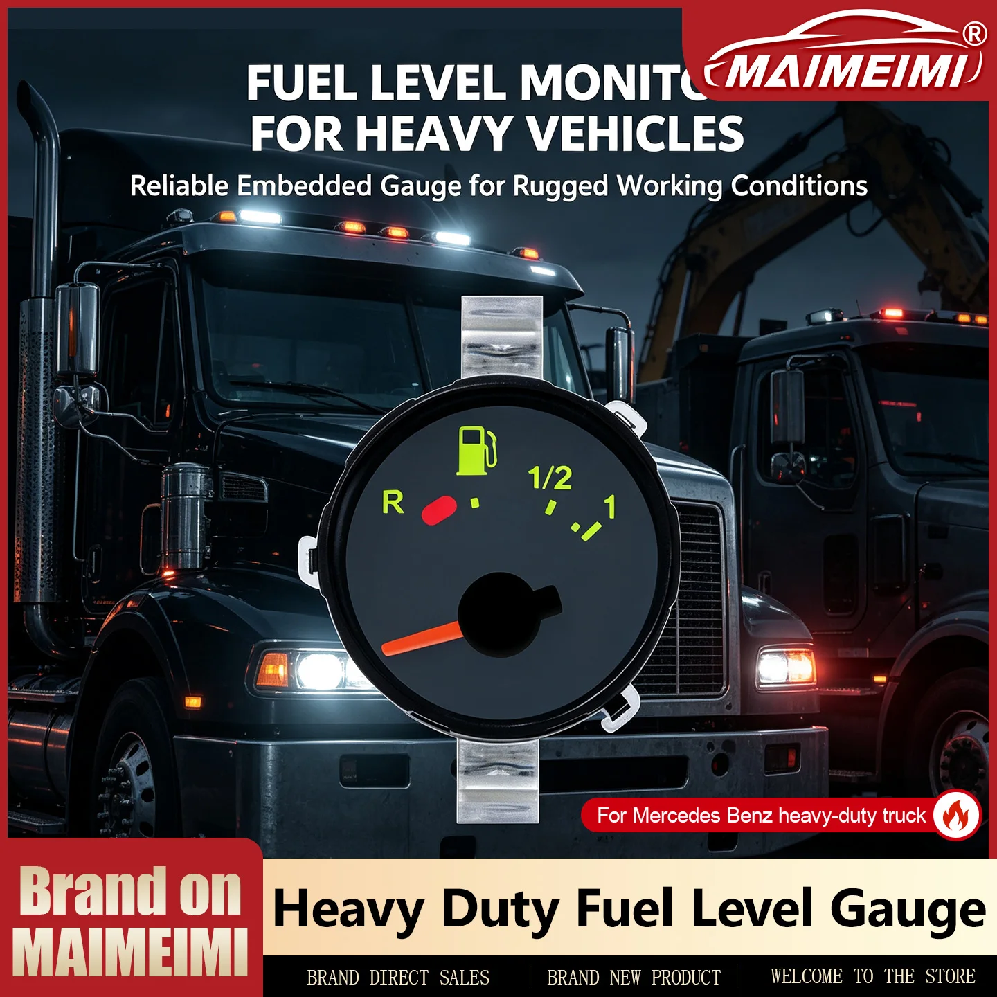 Embedded Fuel Level Gauge Heavy-duty Vehicles Fuel Indicator for Mercedes-Benz Heavy Duty Car Machinery Old-fashioned Trucks