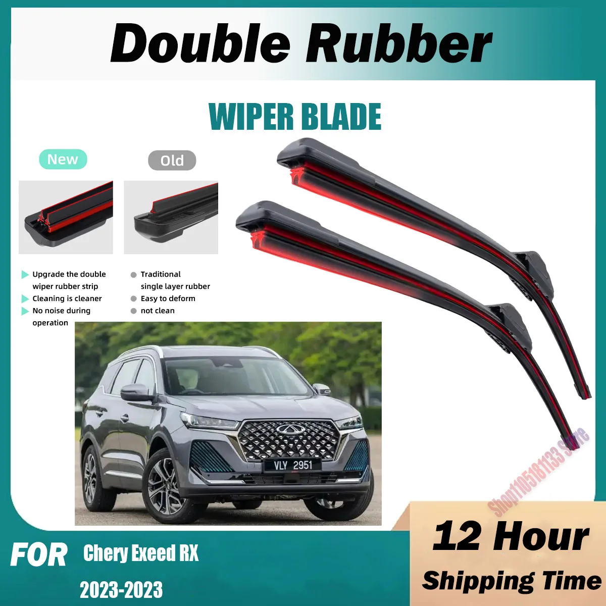 Car Wiper For Chery Exeed RX 2023-2023 24 + 18 Front Rear Wiper Blades Brushes Cutter Accessories 2023