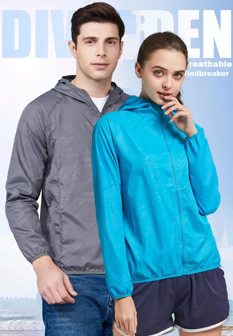 Jnln Männer Frauen wasserdichte Wander jacken schnell trocknende Camping Wind jacke Unisex Outdoor Trekking Regenmantel Anti UV packbare Kleidung – Detail 2