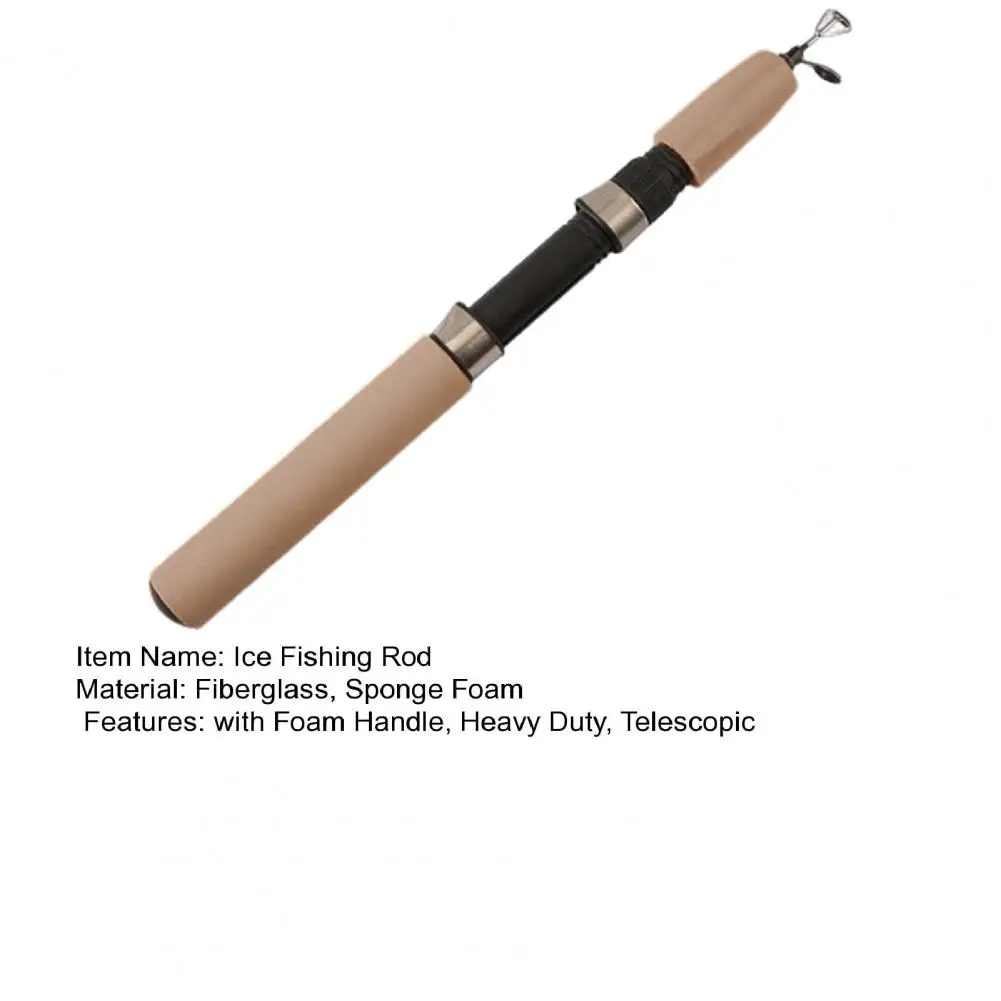 Freshwater Fishing Rod Telescopic Ice Fishing Rod with Sponge Foam Handle for Trout Walleye Perch Lightweight Pole Winter