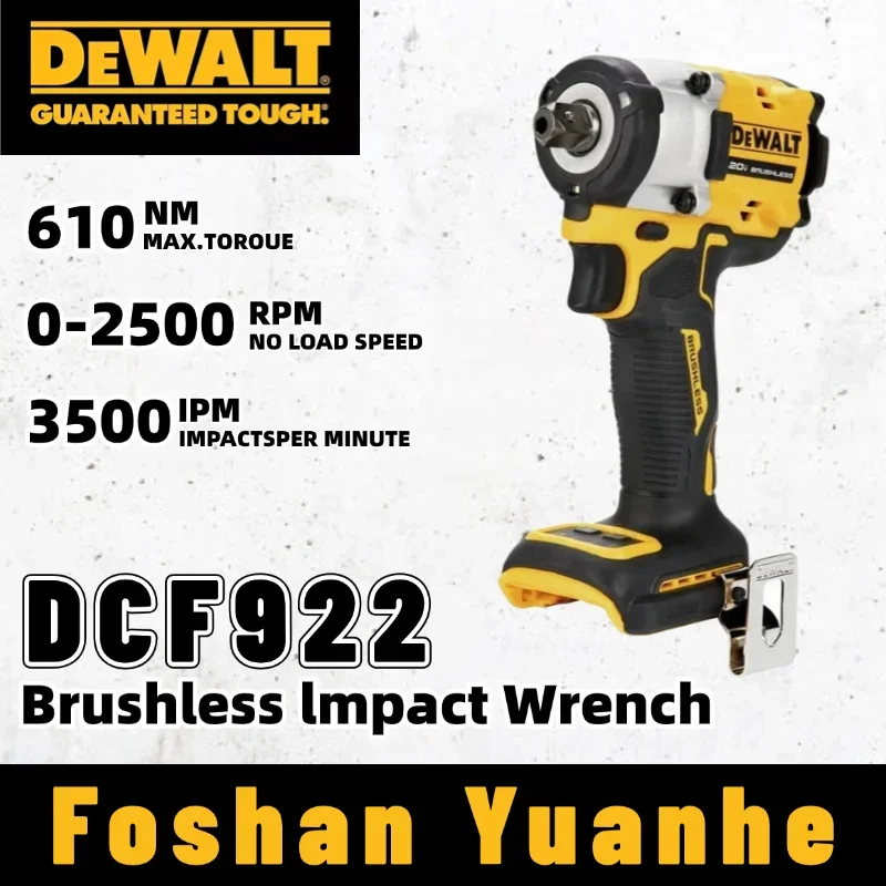 DEWALT DCF922 1/2in Brushless Cordless Impact Wrench With Detent Pin Anvil 20V Lithium Power Tools  3550IPM 406NM  Body Only