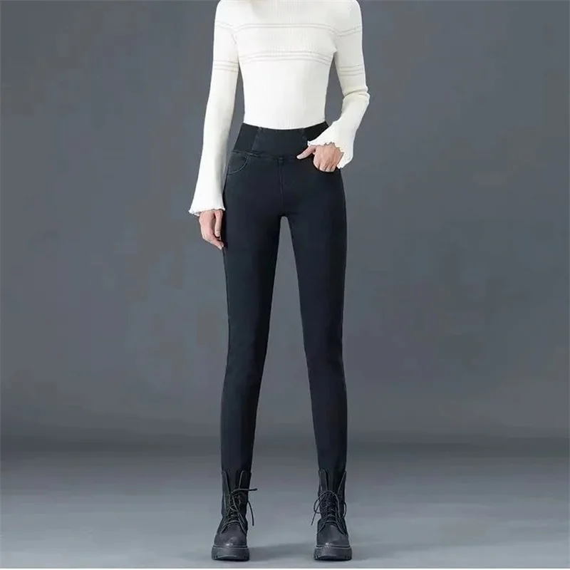 Over size 38 Elastic Waist Skinny Jeans Women Spring Slim Stretch Denim Pants Vintage Pencil Vaqueros Mom Pantalones De Mujer