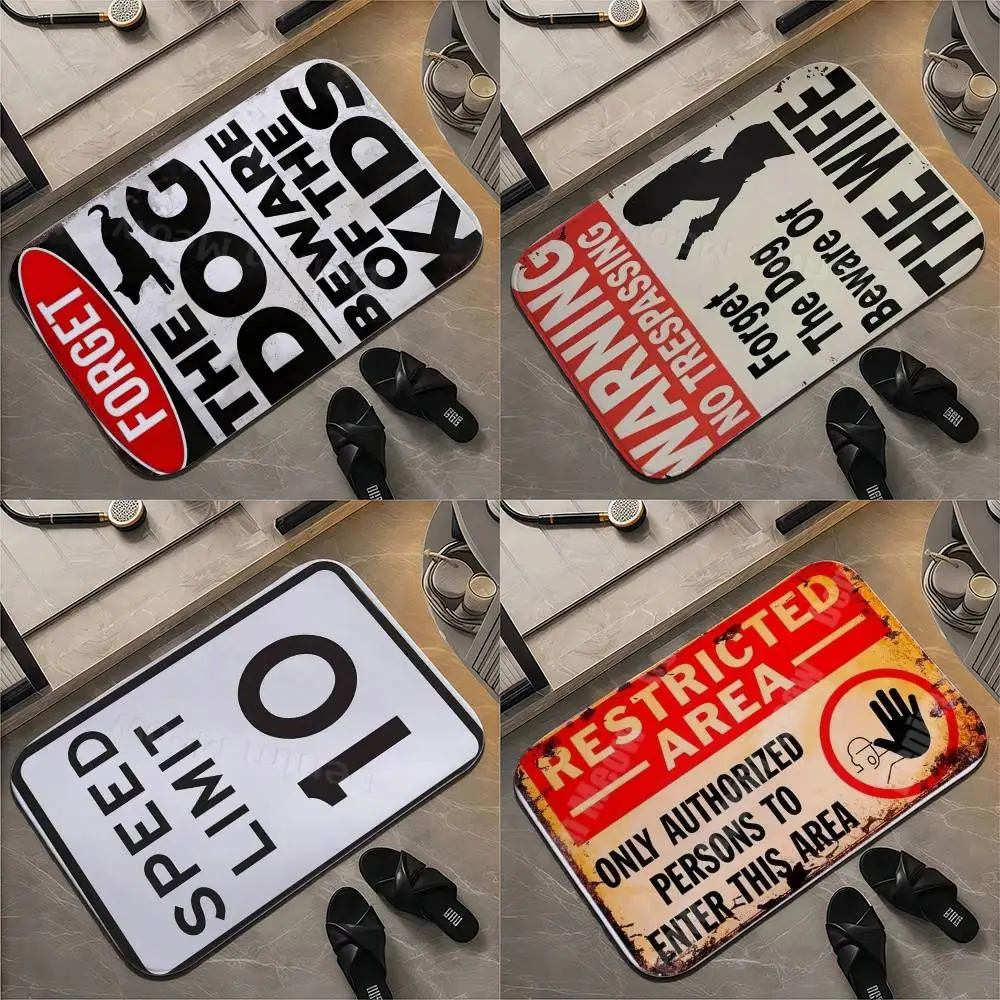 

No Soliciting Beware Of Dog Metal Tin Sign Floor Mat Printed Large Carpets Room And Bedroom Carpets Bathroom Anti Slip Door MA