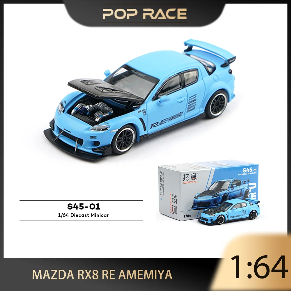 POP RACE 1:64 Mazda RX-8 RE Amemiya Kit S45-01 Alloy Diecast Car Model Collect Ornaments Gift Toys