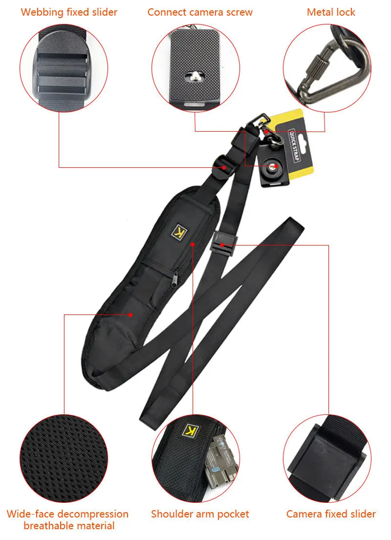 Tracolla singola stile K per fotocamera DSLR e digitale Quick Shooter - Cintura fotografica ad azione rapida