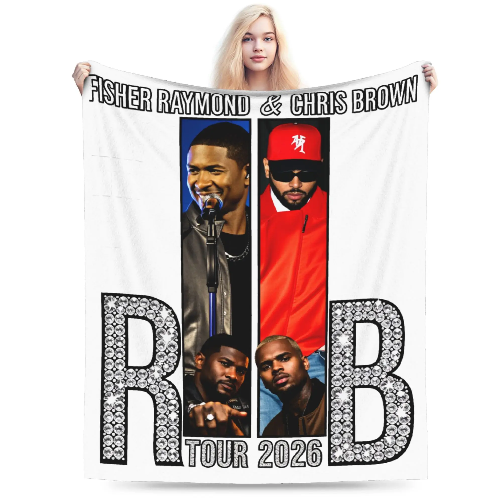 Chris Brown And Usher The Rb Tour Blanket  Raymond And Brown Warm Novelty Plush Throw Blanket For Kids Home Bedspread Bed Cover