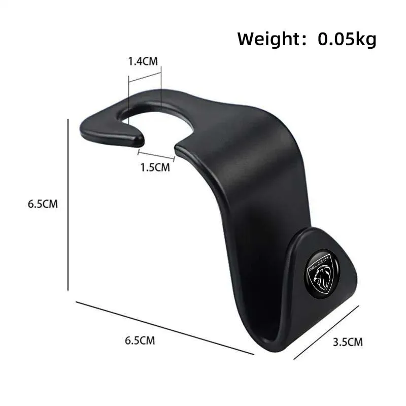 Car Seat Headrest Hook Auto Back Seat Organizer Hanger For Peugeot 206 307 308 3008 207 208 407 508 2008 5008 107 106 205 4008