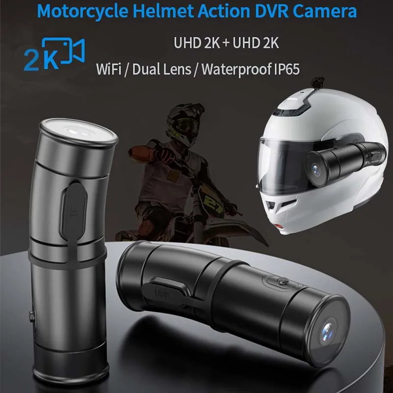 

2k Motorcycle Camera Remote Control Vlog Video Recorder Dashcam 1440P Motor Bicycle Helmet Camera Wifi Bike DVR Night Vision Cam