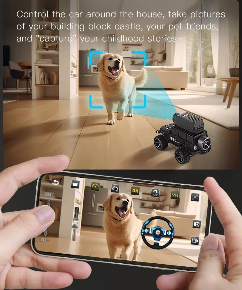 

Mini RC Car 1:64 2.4G Remote Control with 720P FPV Camera Wifi APP High Speed Racing Stunt Vehicle Toys Camera for Kids Gift