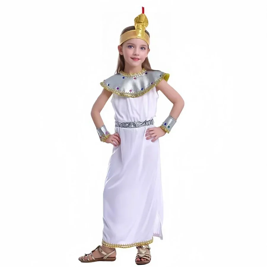 Sydanne Egitto Ragazze Cleopatra Tuta Costume Cosplay Costume tradizionale nazionale Abito per bambini Costume di Halloween di scena