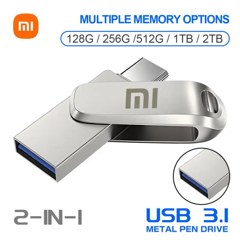 Xiaomi-unidad Flash USB 3,0 tipo C, Pendrive de 2TB, 64GB, 128GB y 256GB, para teléfonos inteligentes Huawei y Android