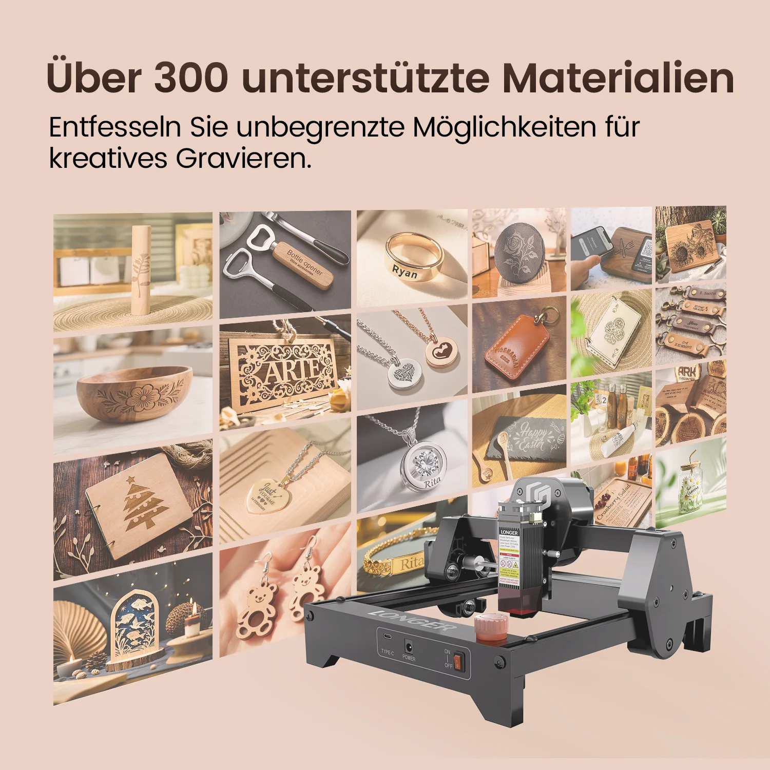 RAY5 mini 2.5W Macchina per incisione laser Incisore co2 CNC Legno Pelle Metallo Vetro Stampante portatile